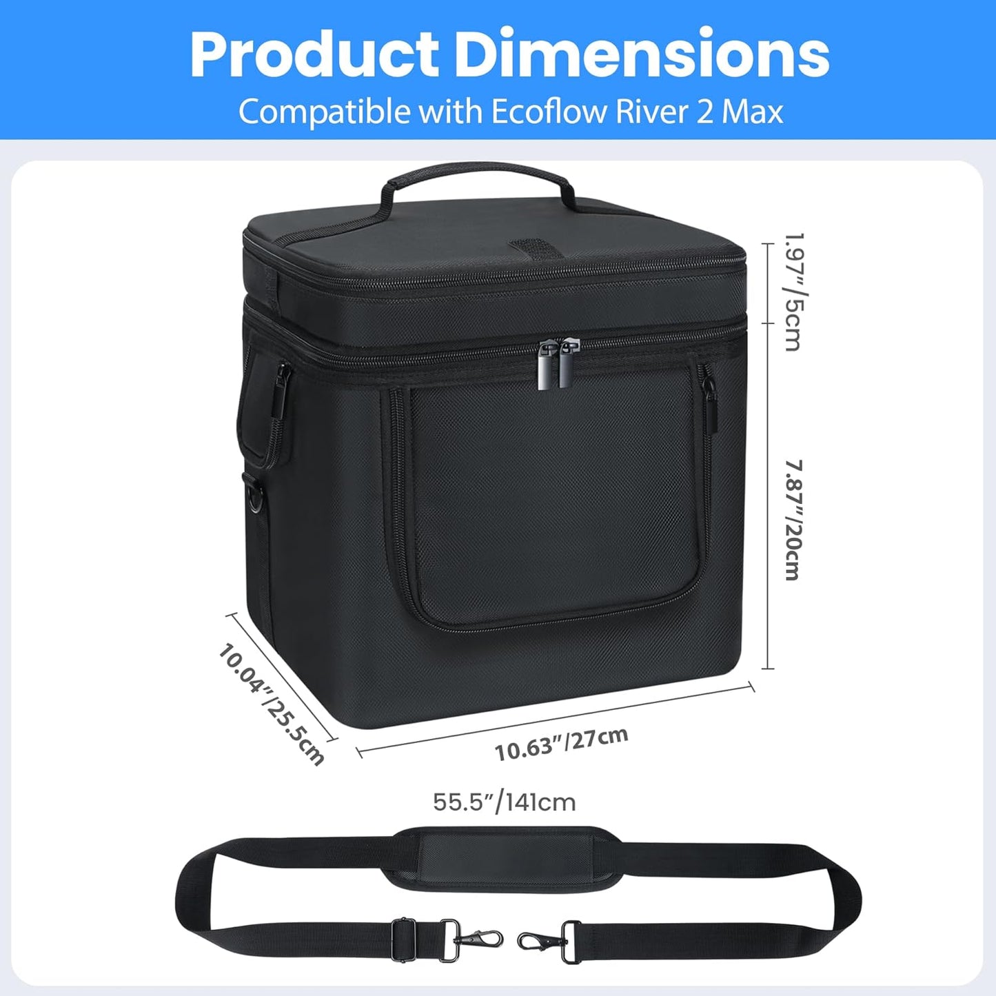🔋 BOLSA DE TRANSPORTE PARA BATERIA ECOFLOW RIVER 2 MAX 🎒✨