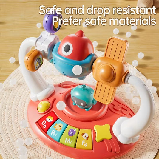 Piano Musical Interactivo Giratorio con Luces y Sonidos | Juguete Educativo para Niños Pequeños