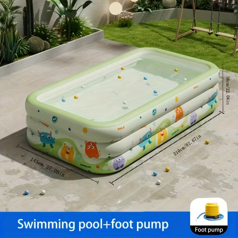 Piscina Inflable Plegable Grande con Tobogán y Parasol – Parque Acuático para Niños y Adultos