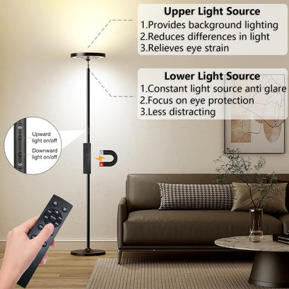 Keepsmile Lámpara de Pie LED con iluminación lateral doble