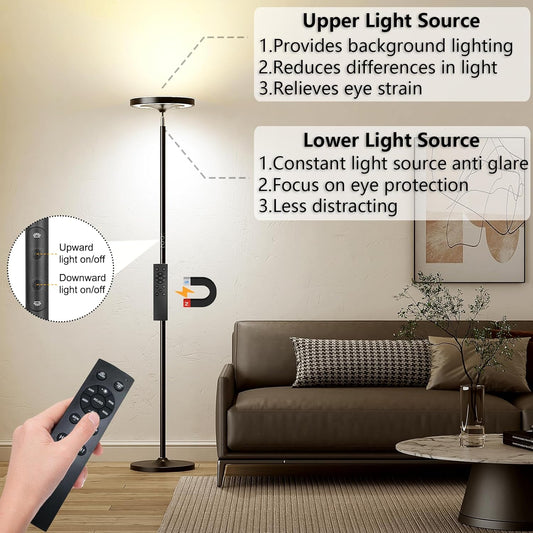 Keepsmile Lámpara de Pie LED con iluminación lateral doble
