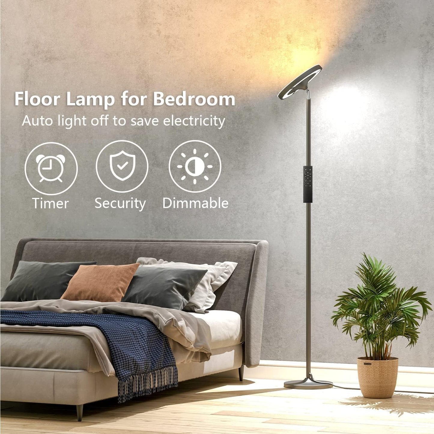 Keepsmile Lámpara de Pie LED con iluminación lateral doble