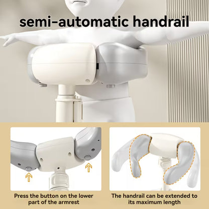 Soporte de Ducha Ajustable con Base Antideslizante | Torre de Baño para Bebés • Altura Personalizable • Escalones Seguros • Asiento Integrado • Comodidad y Estabilidad