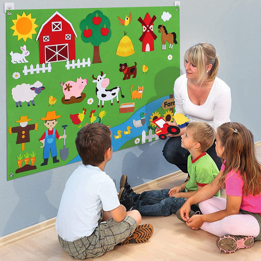 Tablero de Fieltro de Aprendizaje Preescolar