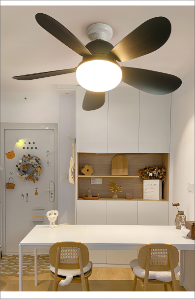 Ventilador LED de Techo E27 – 20,5” con Enchufe de Luz, 5 Aspas, 3 Velocidades y 3 Niveles de Temperatura de Color