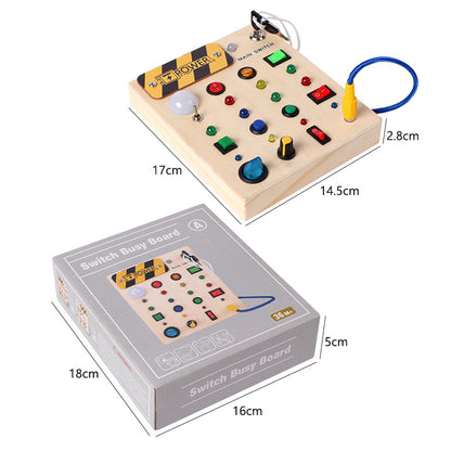 Tablero Montessori de Actividades con Interruptor LED