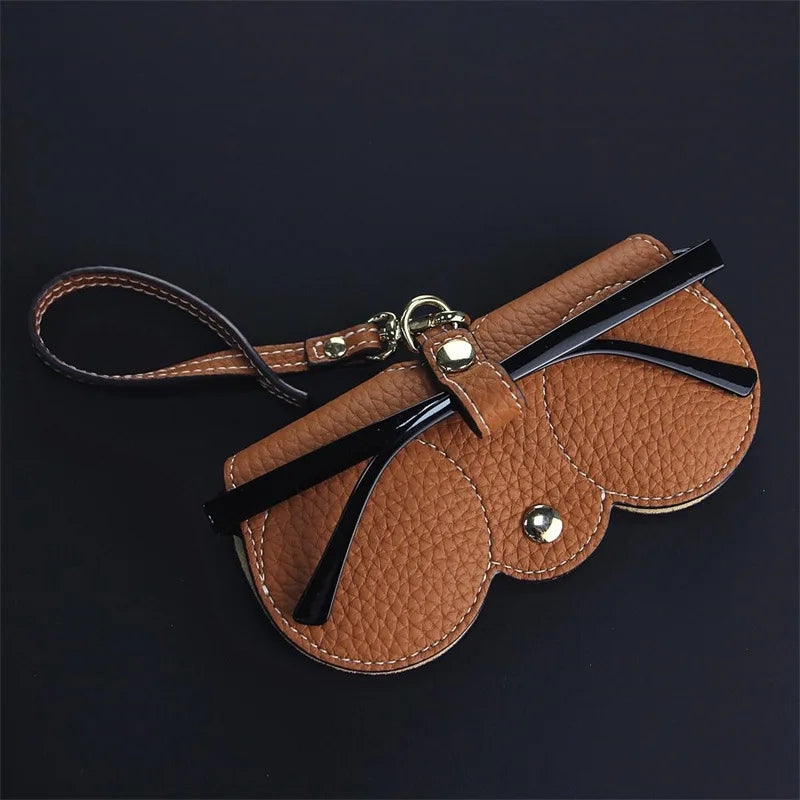 Bolsa Portátil para Gafas de Cuero Genuino