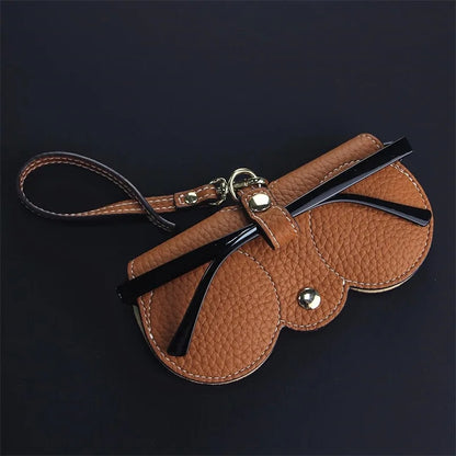Bolsa Portátil para Gafas de Cuero Genuino