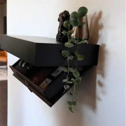 Estante Flotante de Madera con Compartimento Escondido