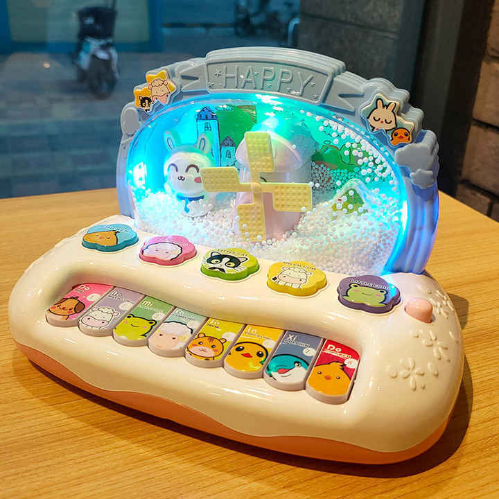 Teclado musical copo de nieve con molino