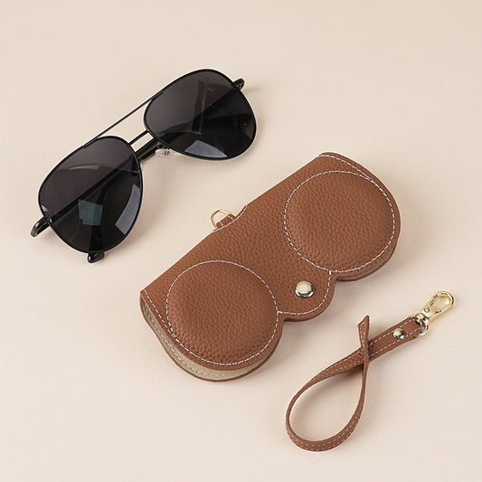 Bolsa Portátil para Gafas de Cuero Genuino