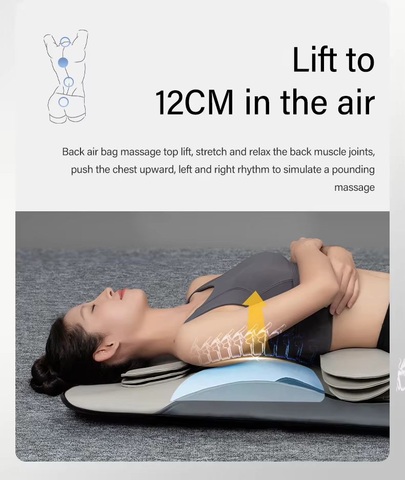 Colchón de Masaje Eléctrico con Vibración, Shiatsu, Calefacción y Airbags