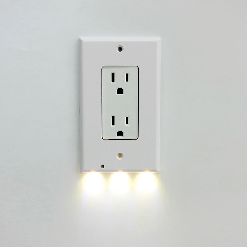 Enchufe de Pared Blanco con Luz Nocturna
