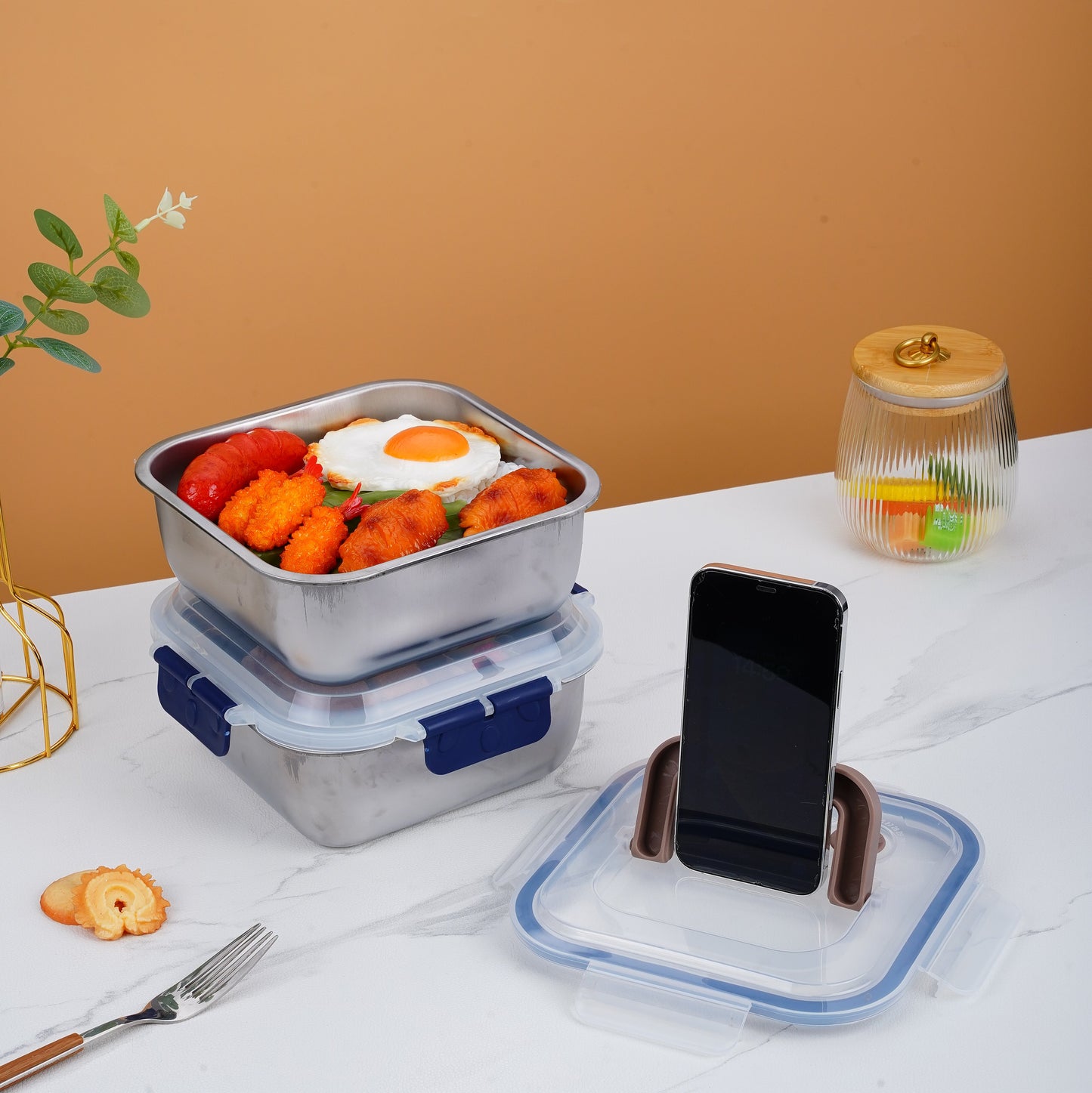 Contenedor de Almacenamiento de Alimentos de Acero Inoxidable