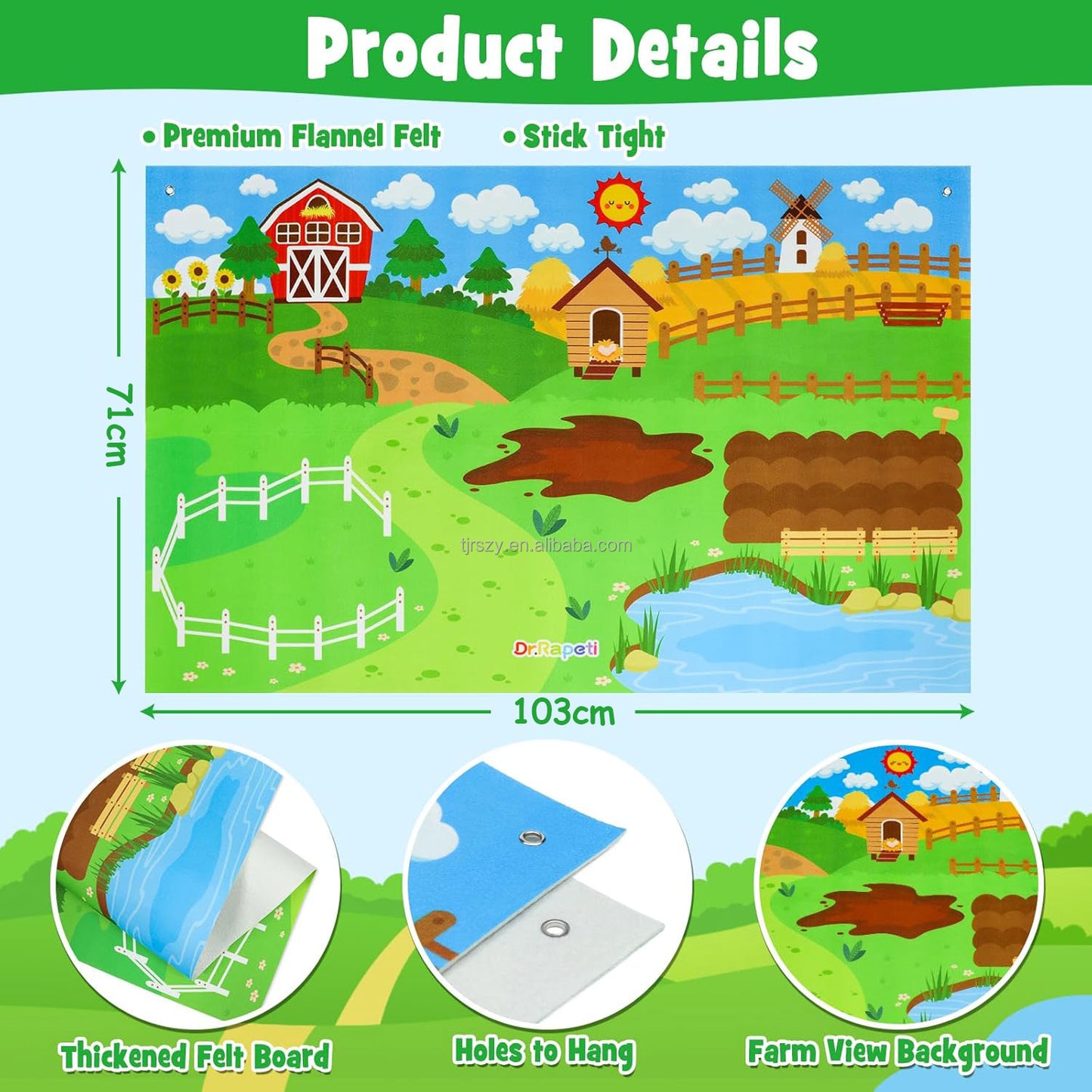 Tablero de Fieltro de Aprendizaje Preescolar