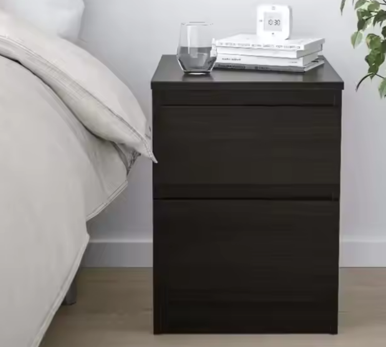 Mesita de Noche Moderna con Caja Fuerte Oculta y Cerradura NFC