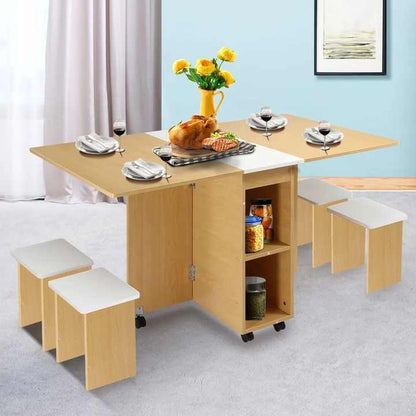 MESA DE COMEDOR EN MADERA PLEGABLE