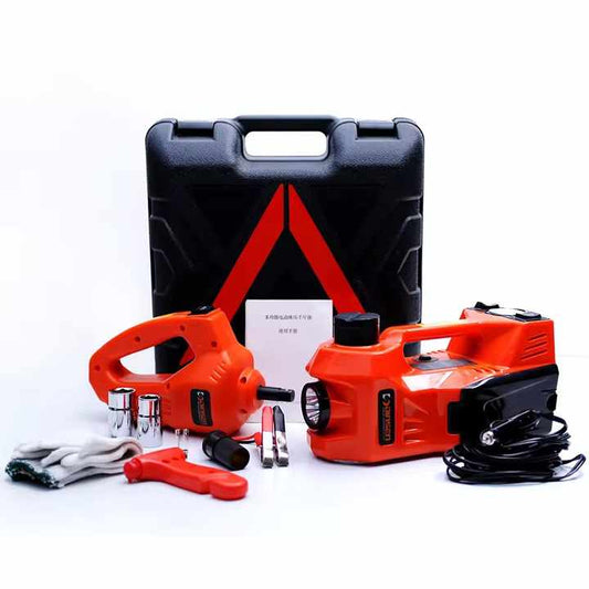KIT AUTOMOTRIZ CON EL GATO HIDRÁULICO MULTIFUNCIONAL 12V + LLAVE DE IMPACTO