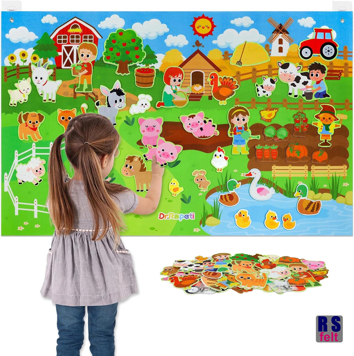 Tablero de Fieltro de Aprendizaje Preescolar