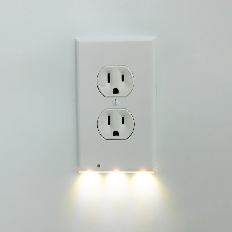 Enchufe de Pared Blanco con Luz Nocturna