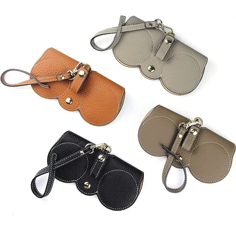 Bolsa Portátil para Gafas de Cuero Genuino