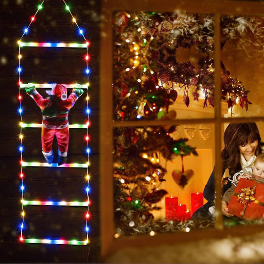 Escalera de Navidad con Papá Noel Trepador
