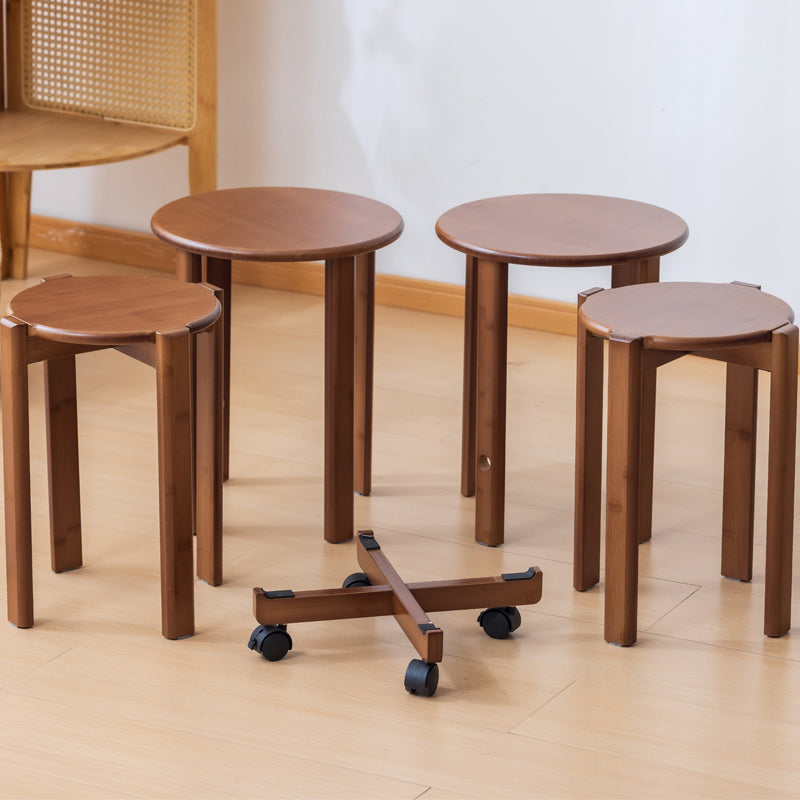 Taburete Redondo de Bambú