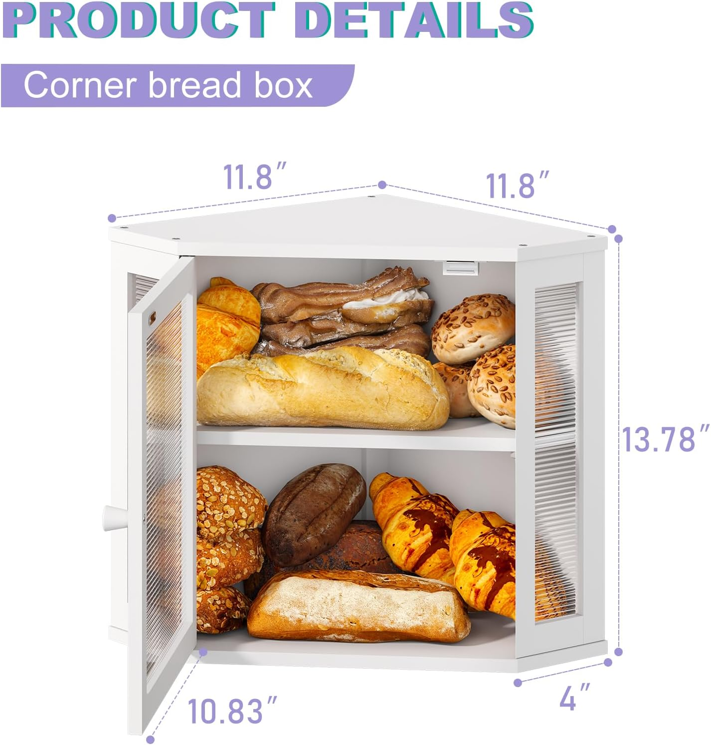 Caja de Pan de Bambú Blanco de Doble Capa