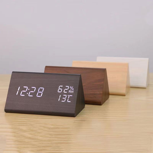 Reloj Digital LED de Madera