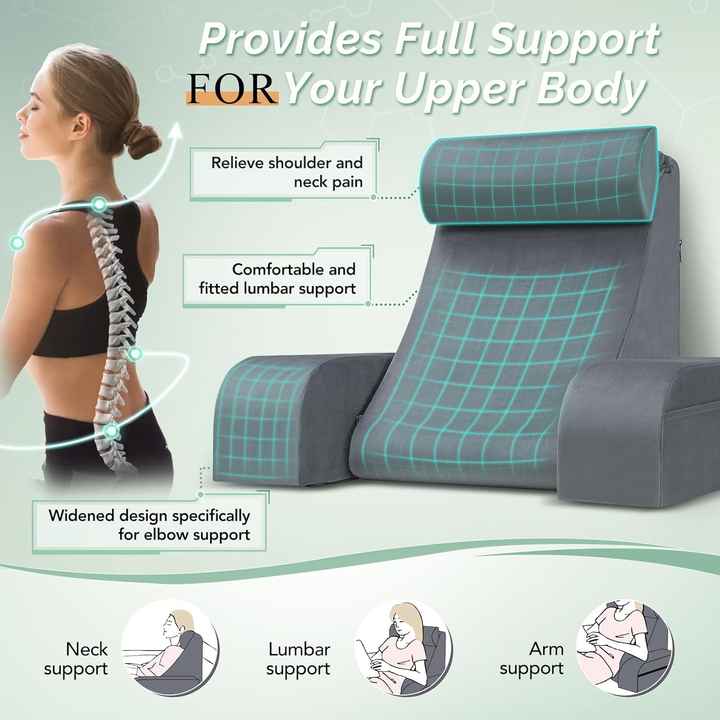 almohada de cuña con reposabrazos