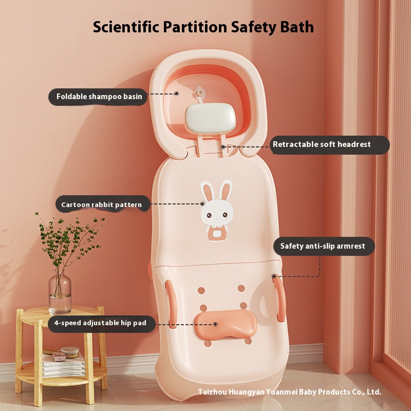 Silla de Champú para Bebé — Cojín Impermeable de Cuero PU, Antideslizante y Súper Cómoda para Baño Infantil