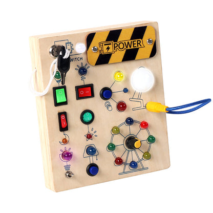 Tablero Montessori de Actividades con Interruptor LED