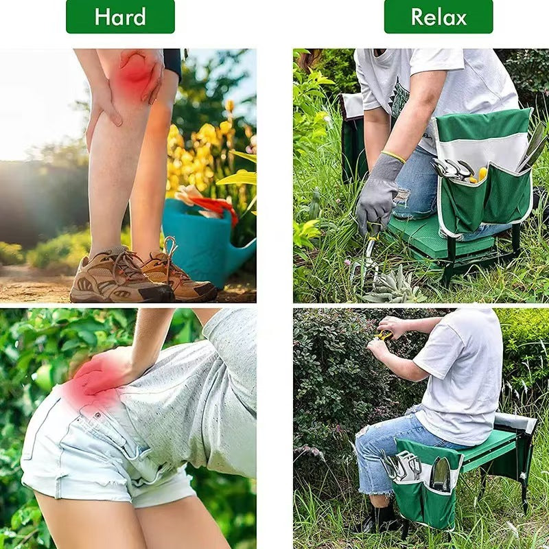 Asiento Grueso de Jardín Plegable y Portátil