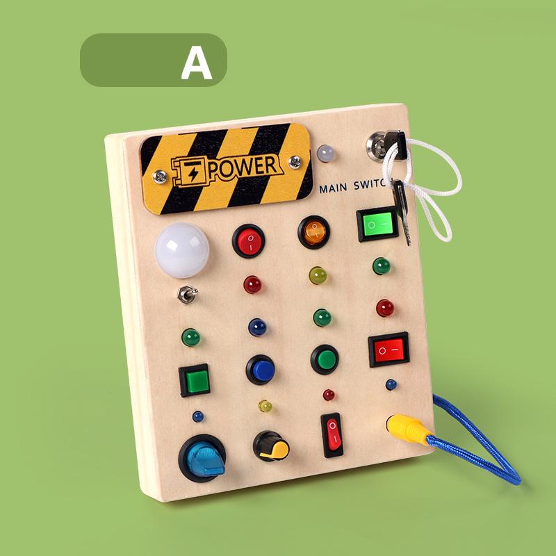 Tablero Montessori de Actividades con Interruptor LED