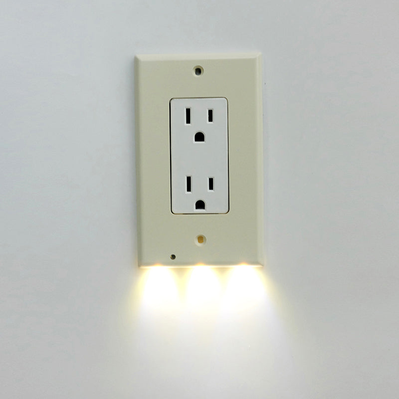 Enchufe de Pared Blanco con Luz Nocturna