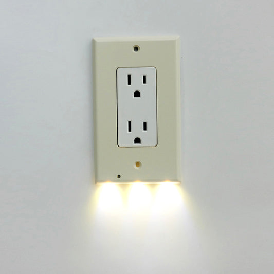 Enchufe de Pared Blanco con Luz Nocturna