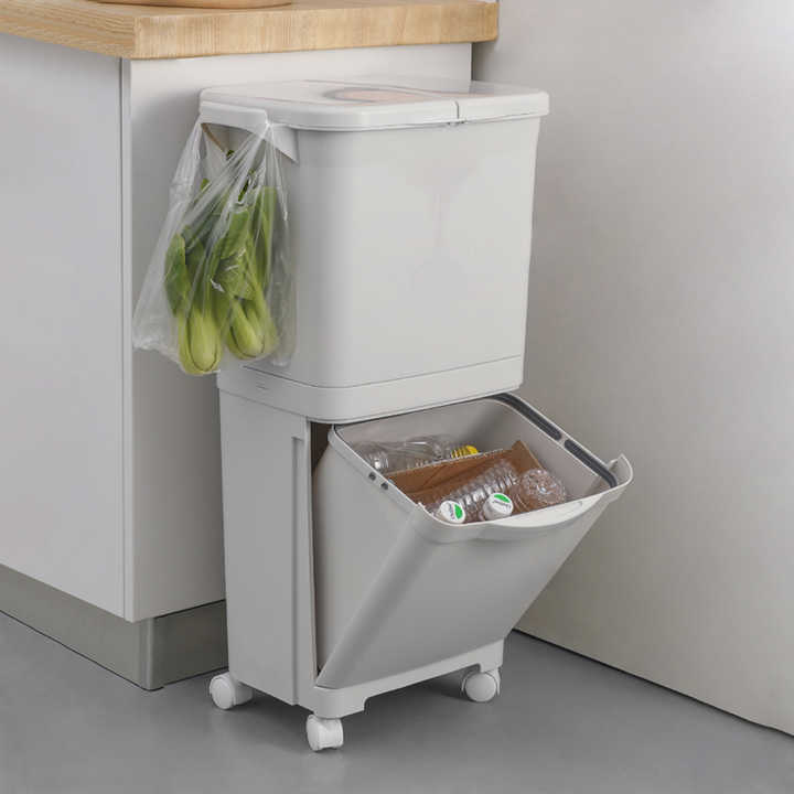Contenedor de Basura Móvil de Doble Capa