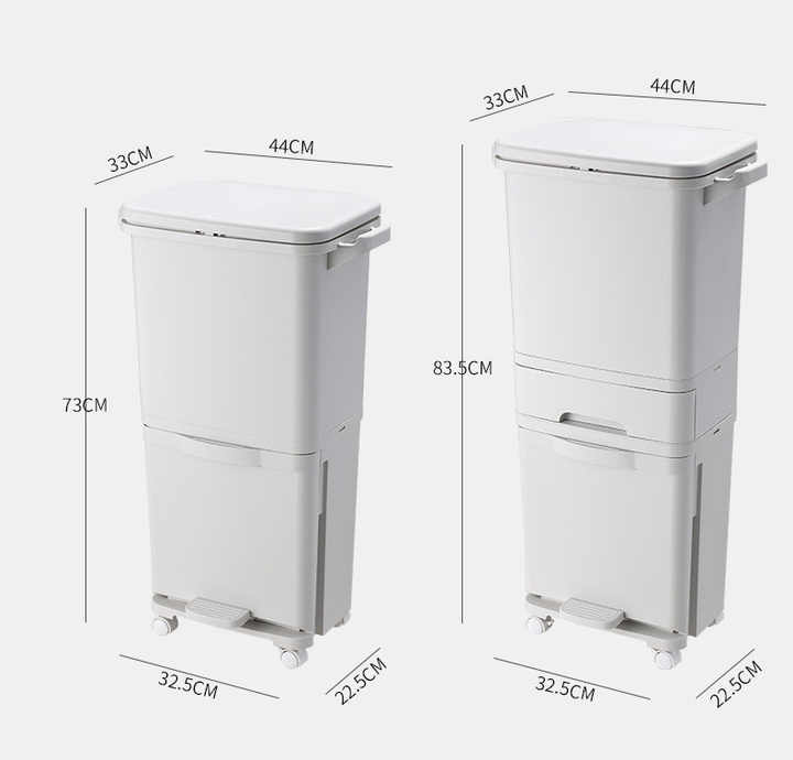 Contenedor de Basura Móvil de Doble Capa