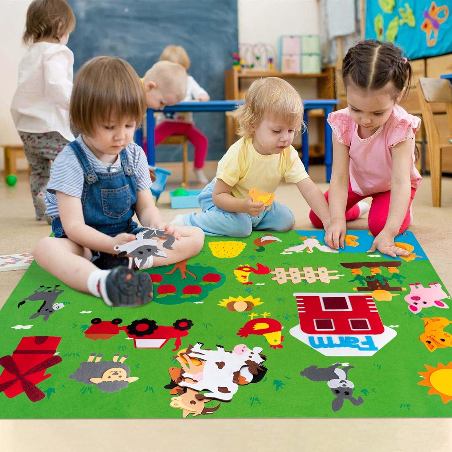 Tablero de Fieltro de Aprendizaje Preescolar