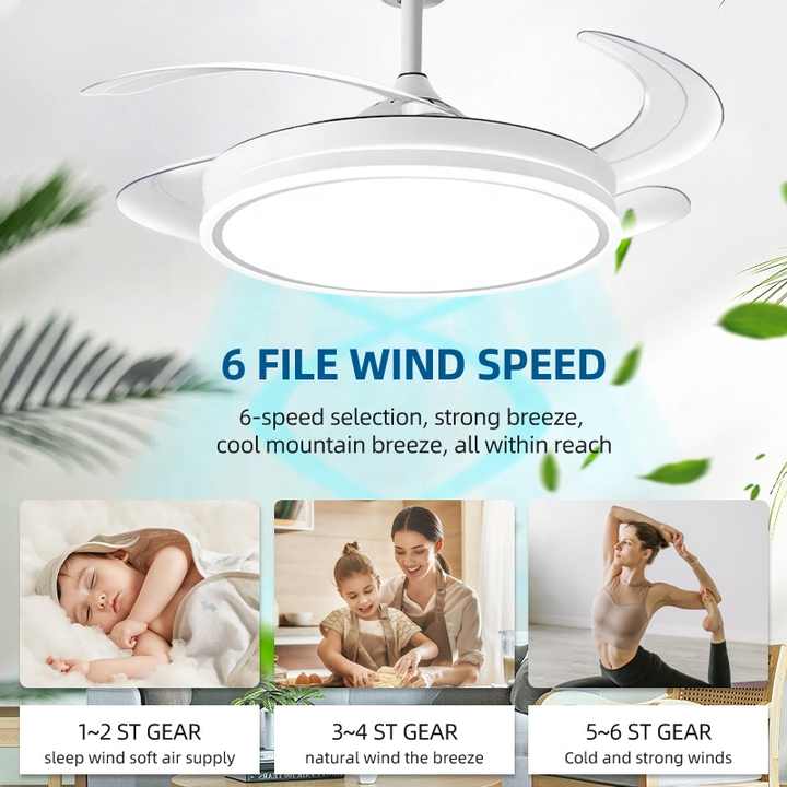 Ventilador de Techo Retráctil con Luz LED