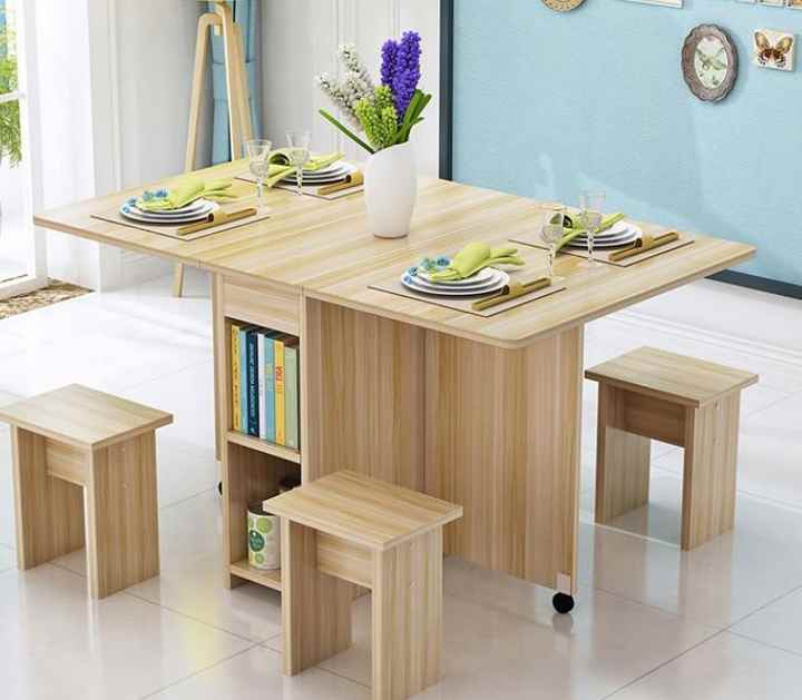 MESA DE COMEDOR EN MADERA PLEGABLE