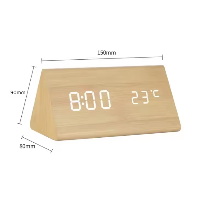 Reloj Digital LED de Madera