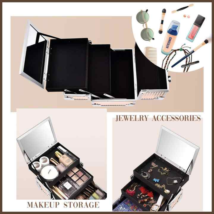 caja de maquillaje portátil con espejo LED