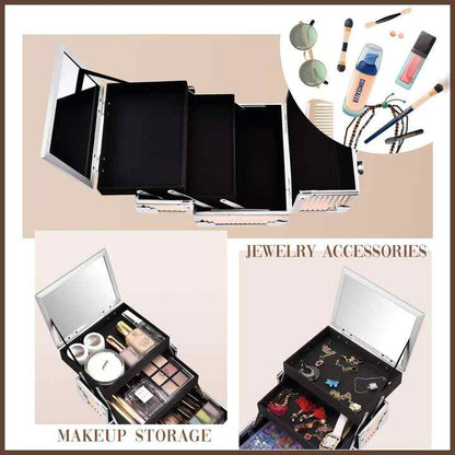 caja de maquillaje portátil con espejo LED