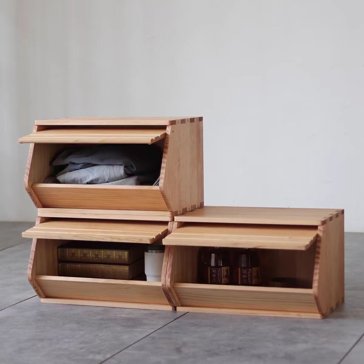 Cajas de Almacenamiento de Madera Estilo Japonés