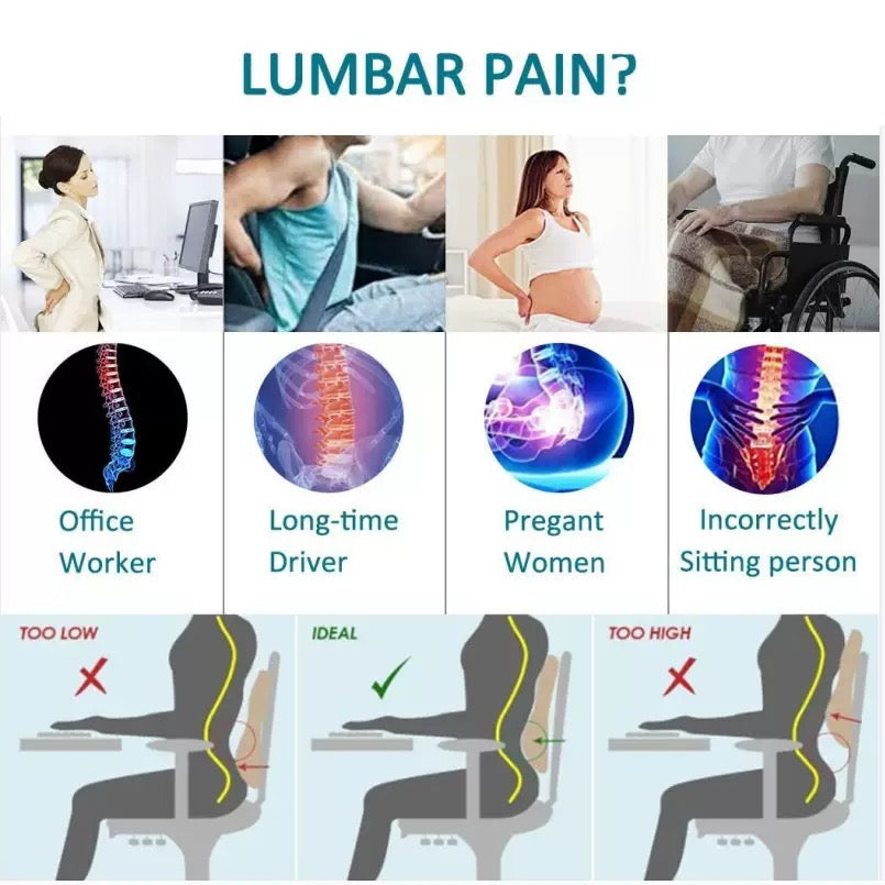 Cojín Lumbar de Espuma Viscoelástica