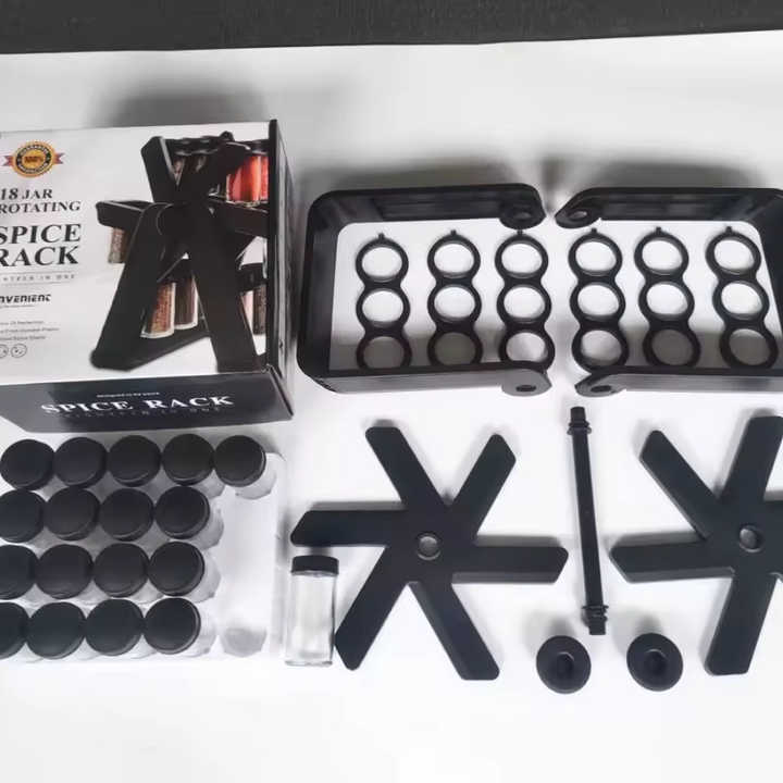 Especiero Giratorio Multifuncional con 18 frascos de vidrio