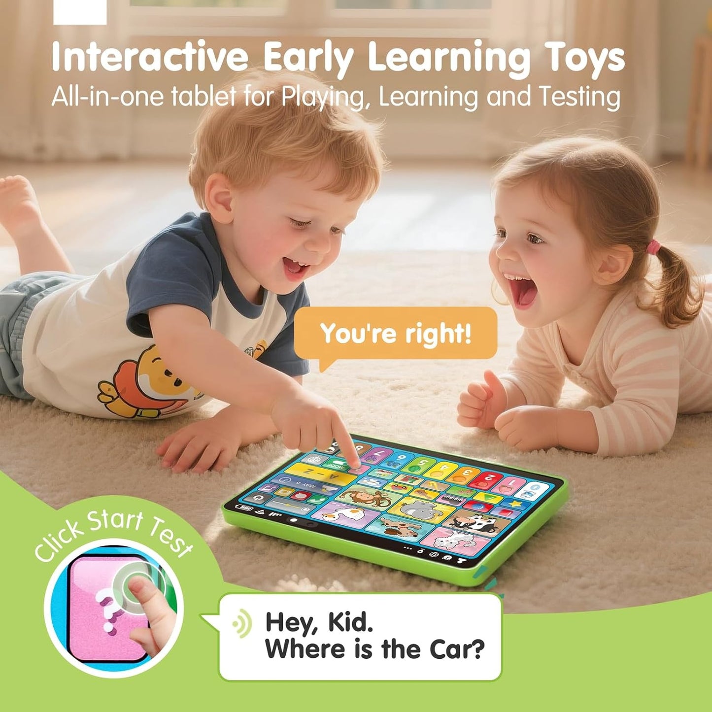 Tableta de Aprendizaje Interactiva para Niños 1+ | Trilingüe (Inglés – Español – Francés) • Sonidos • Música • Terapia de Habla • Apps Educativas