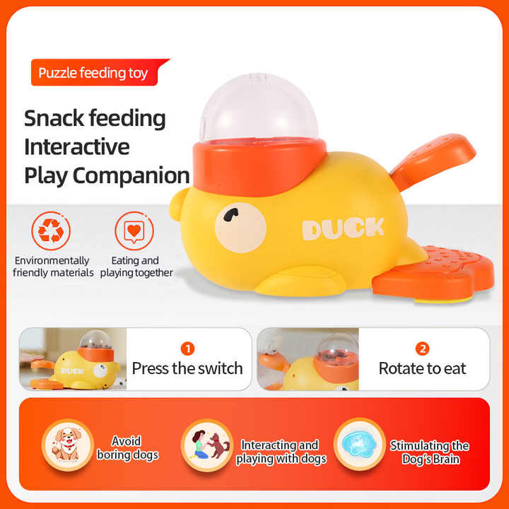 Dispensador Interactivo de Comida para mascotas en forma de Pato,