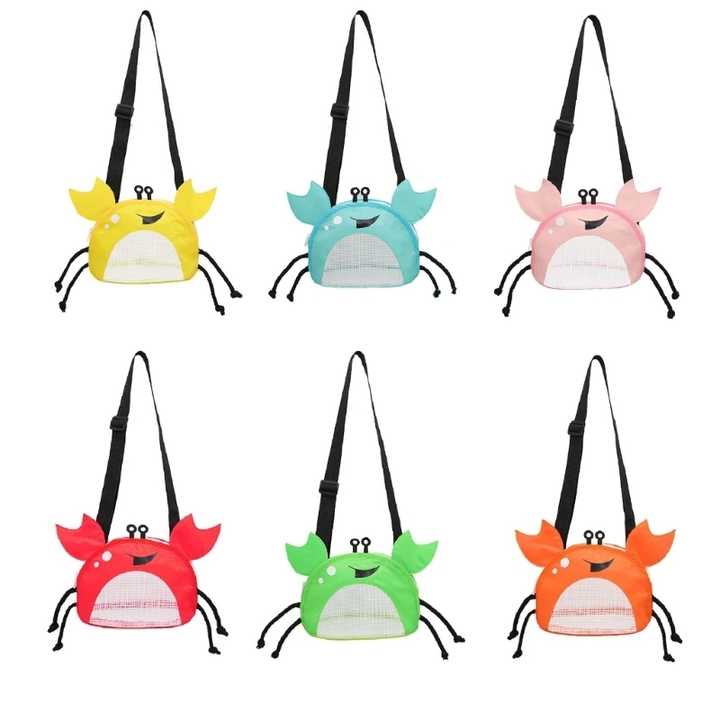 bolsa de malla infantil con diseño de cangrejo